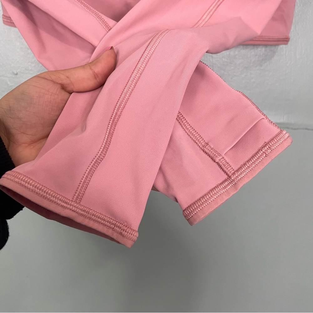 Lululemon Break A Trail Crop 1/2 1/4 Zip Hoodie Pink Pastel Women Sz 6 LW3DTKS - Picture 4 of 11